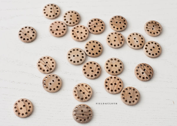 Wooden Polka Dot Edge Button