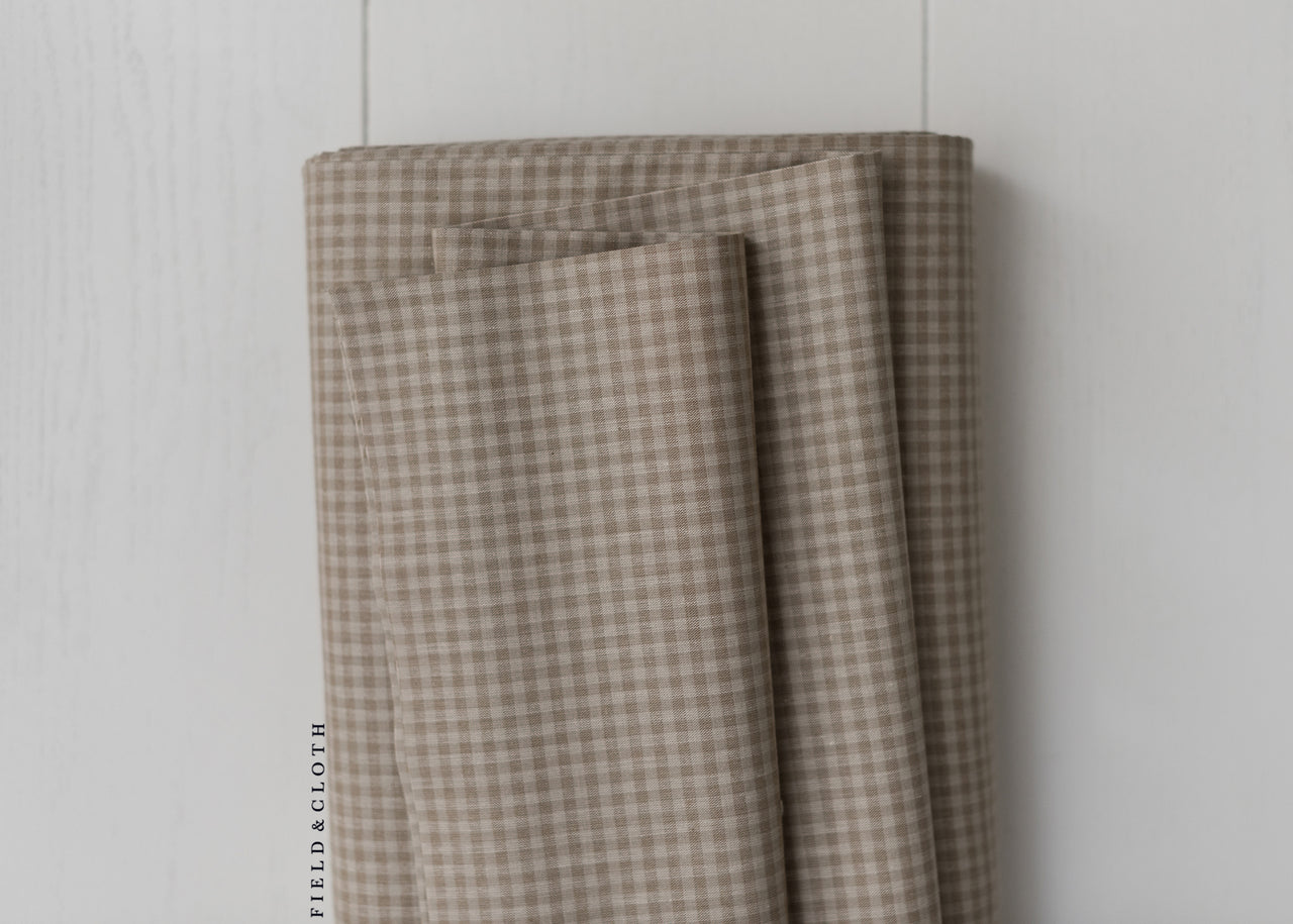 Cirrus Plaids - Checks Please - Organic Cotton in Brown