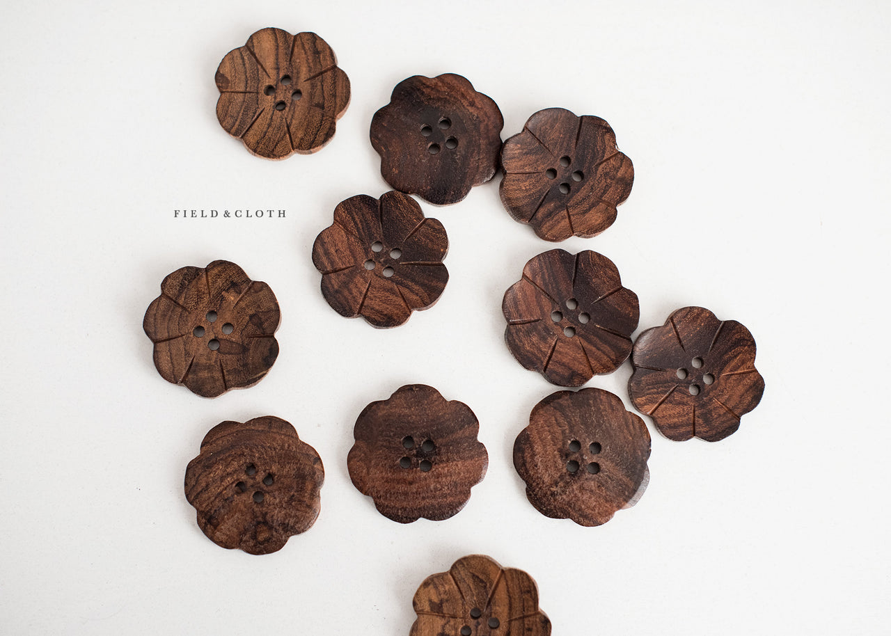 Oversized Dark Wooden Flower