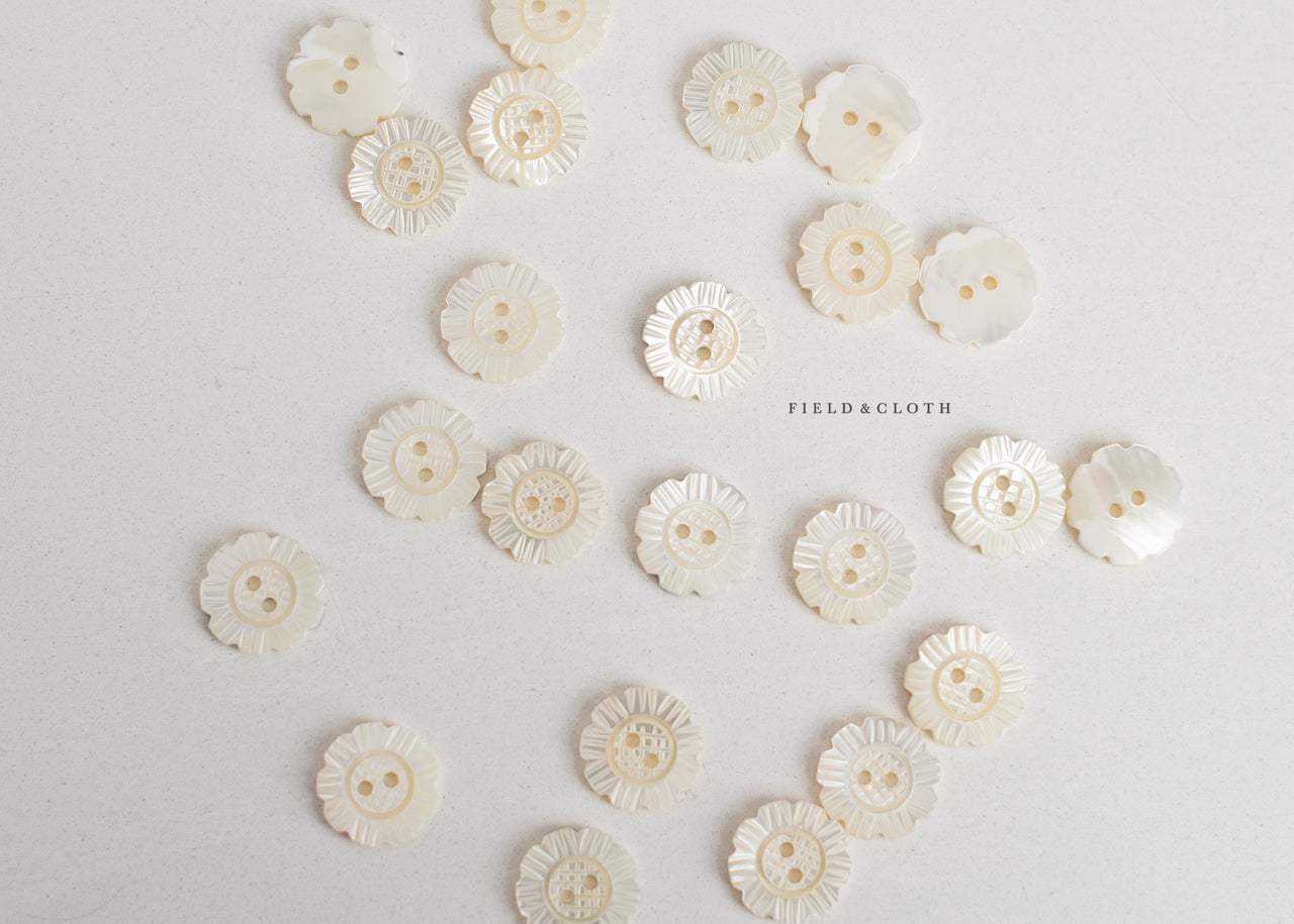 White Shell Vintage Flower