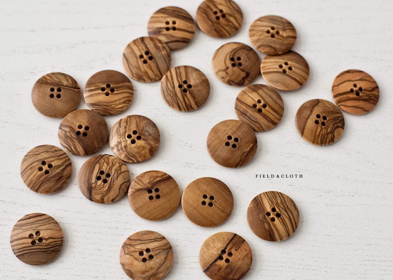 Large Round Wooden Button