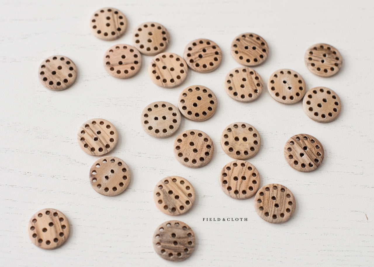 Wooden Polka Dot Edge Button