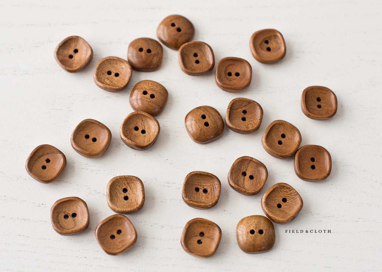 Square Wooden Button