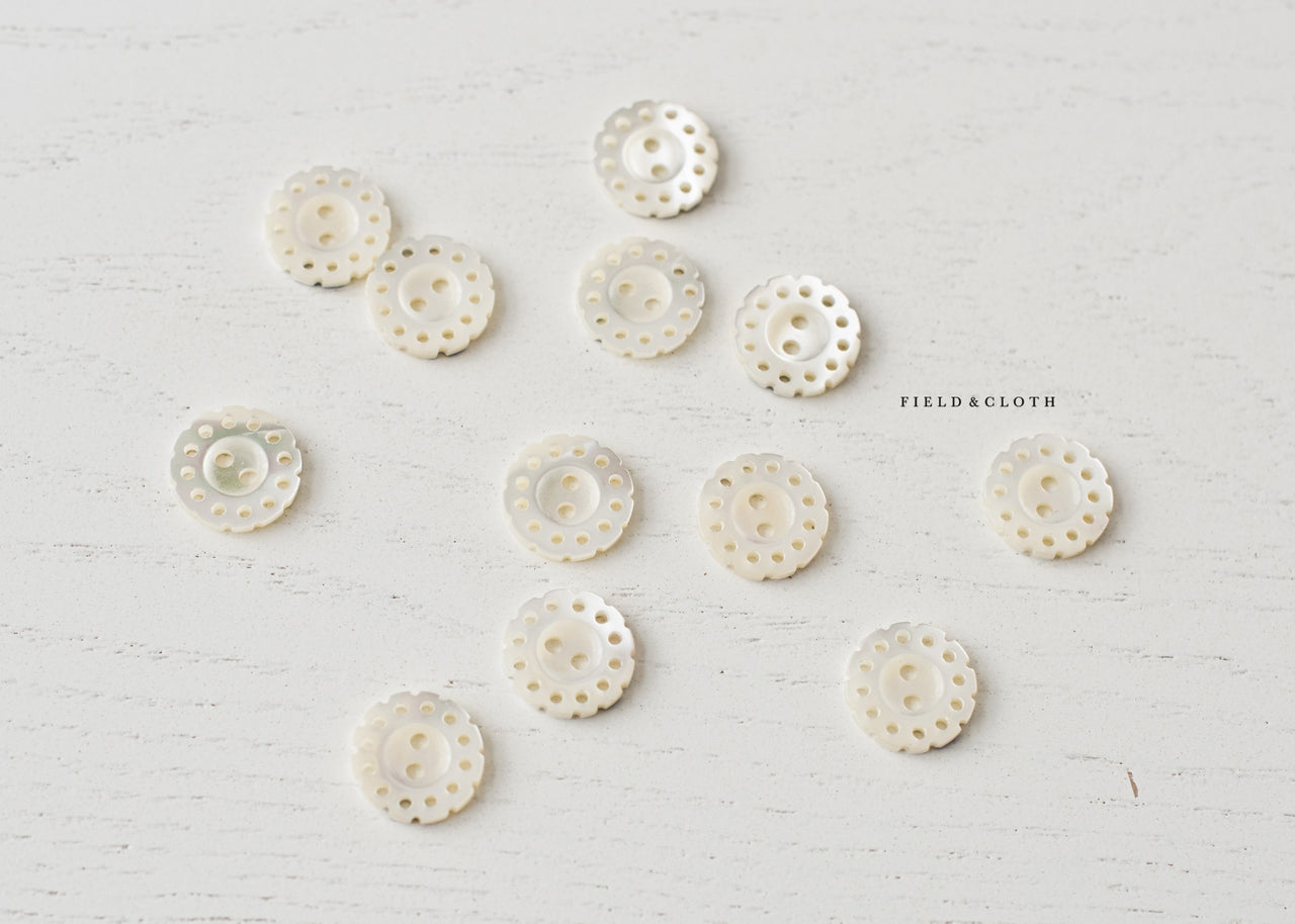 White Shell Dainty Button