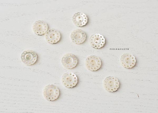 White Shell Dainty Button